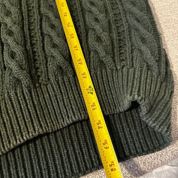 American Eagle Cable Knit Sweater Womens XL Green Cozy Grandpacore - Picture 5 of 5
